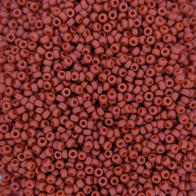 2315 - 50g Size 11/0 Miyuki seed beads in Matt Opaque Terracotta