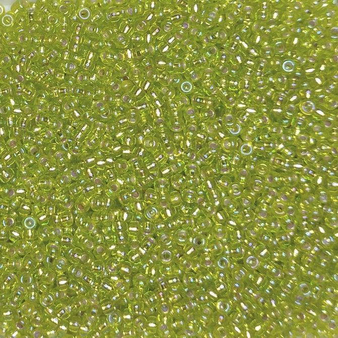 1014 - 50g Size 11/0 Miyuki seed beads in Silver lined Chartreuse