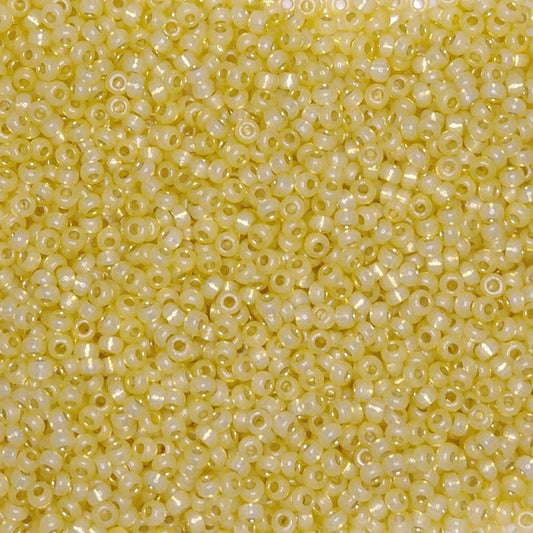 4235 - 50g Size 11/0 Miyuki seed beads in Duracoat Silver lined Light Yellow