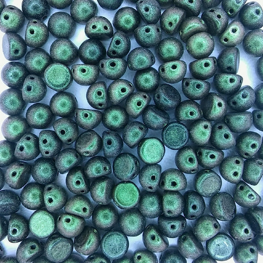 10 x CzechMate cabochons in Polychrome Olive/Mauve