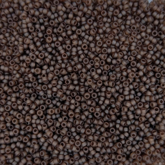 0135F - 5g Size 15/0 Miyuki seed beads in Matt Transparent Root Beer