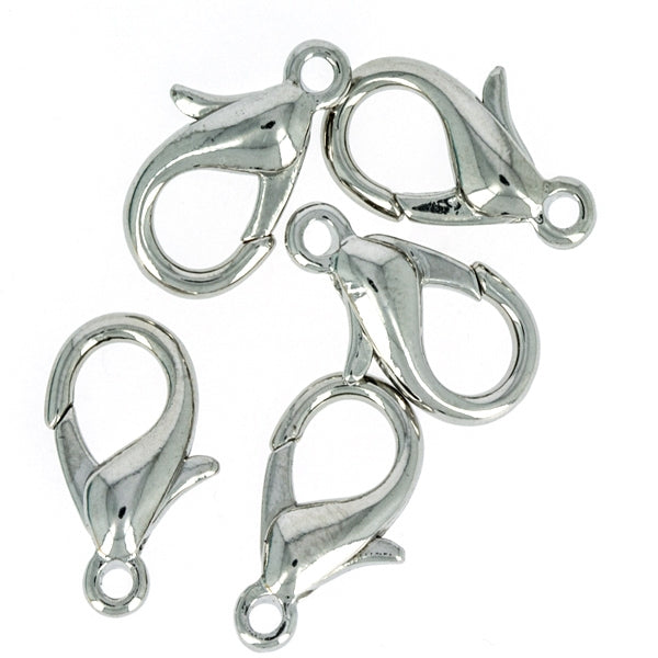 Claspgarten 5 Silver Lobster clasps 10242 - 19x10mm