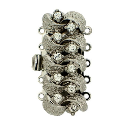 Claspgarten Silver textured clasp with 5 rows 13695 - 28x12mm