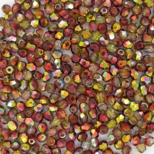 50 x 3mm faceted beads in Magic Apple