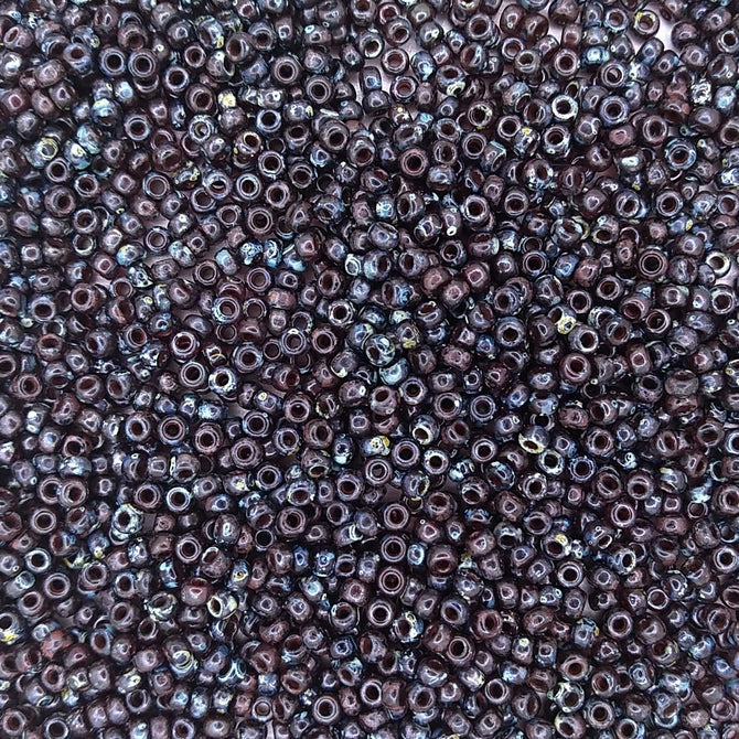 4504 - 50g Size 8/0 Miyuki seed beads in Transparent Garnet Picasso