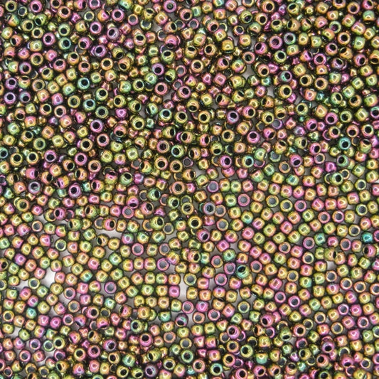 0509 - 10g Size 11/0 Toho seed beads in Higher Metallic Green Purple