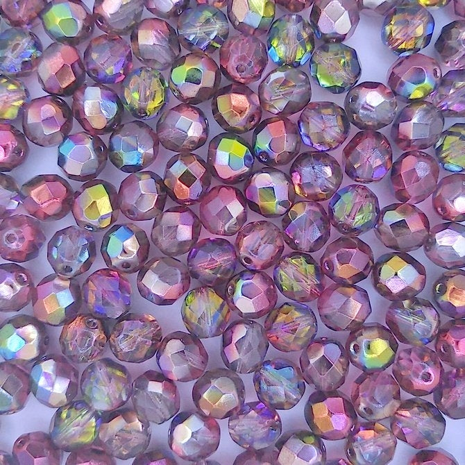 25 x 8mm faceted beads in Magic Wine