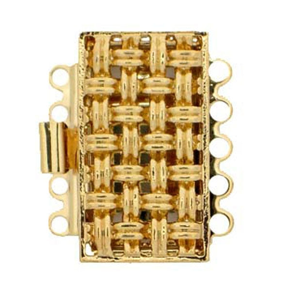 Claspgarten Gold clasp with 5 rows 13516 - 20x10.5mm