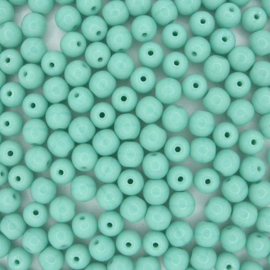 50 x 5mm round beads in Opaque Turquoise