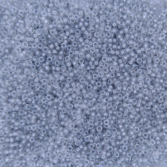 1105 - 25g Size 15/0 Miyuki seed beads in Sparkling Pale Grey lined Crystal