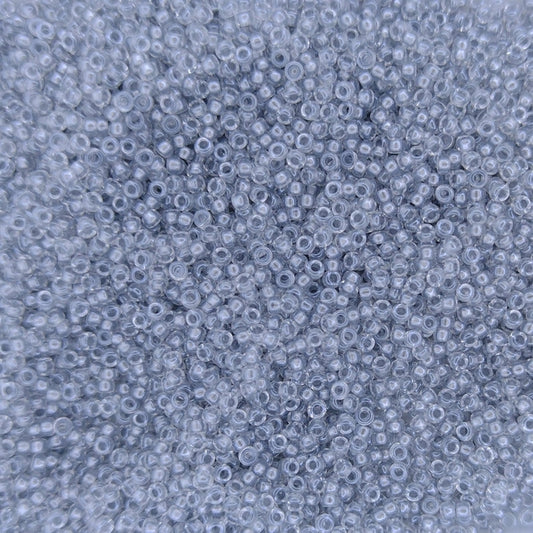 1105 - 25g Size 15/0 Miyuki seed beads in Sparkling Pale Grey lined Crystal