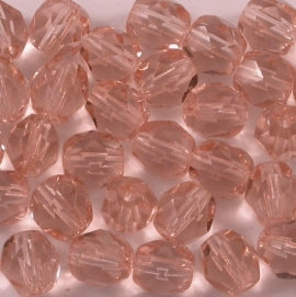 20 x 6mm faceted beads in Salmon Pink