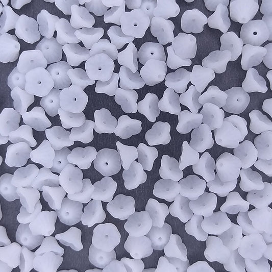 25 x flower cups in Matt Chalk White (7x5mm)