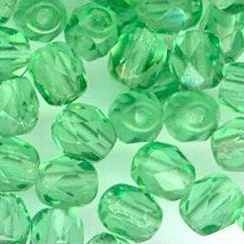 50 x 4mm faceted beads in Green