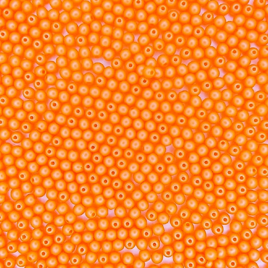 50 x 3mm round beads in Powder Orange