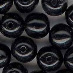 15 x 6mm round beads in Black (1970s)