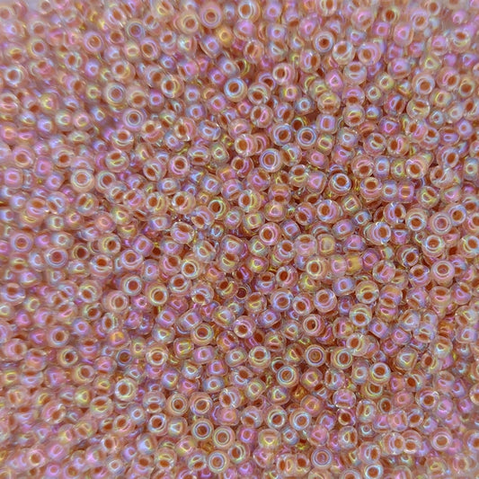 0275 - 50g Size 11/0 Miyuki seed beads in Dark Peach lined Crystal AB