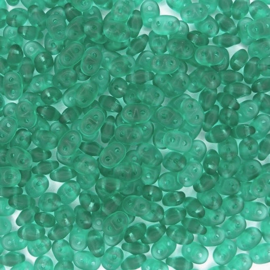 10g Superduo beads in Matt Emerald