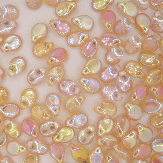 30 x pip beads in Yellow Rainbow