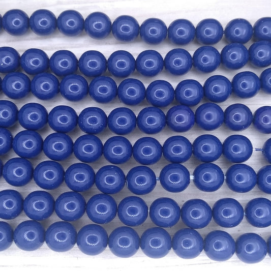 10 x 8mm Fiesta pearls in Royal Blue