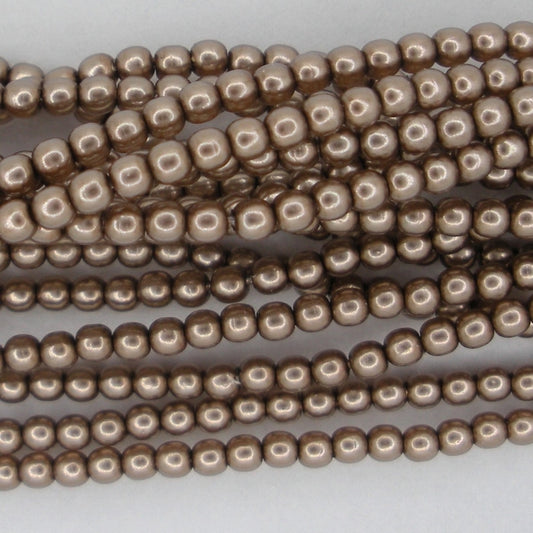 150 x 2mm round pearls in Cocoa