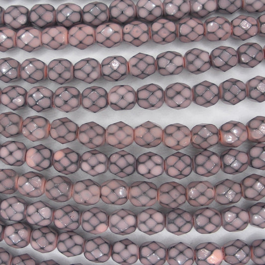 25 x 6mm snake skin beads in Salmon