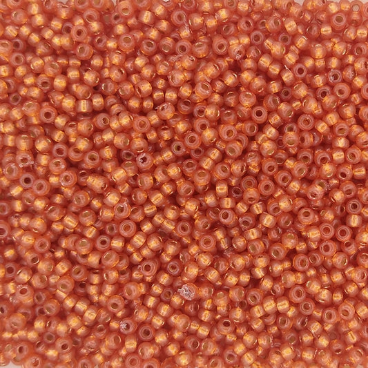 4244 - 10g Size 11/0 Miyuki seed beads in Duracoat Silver lined Persimmon
