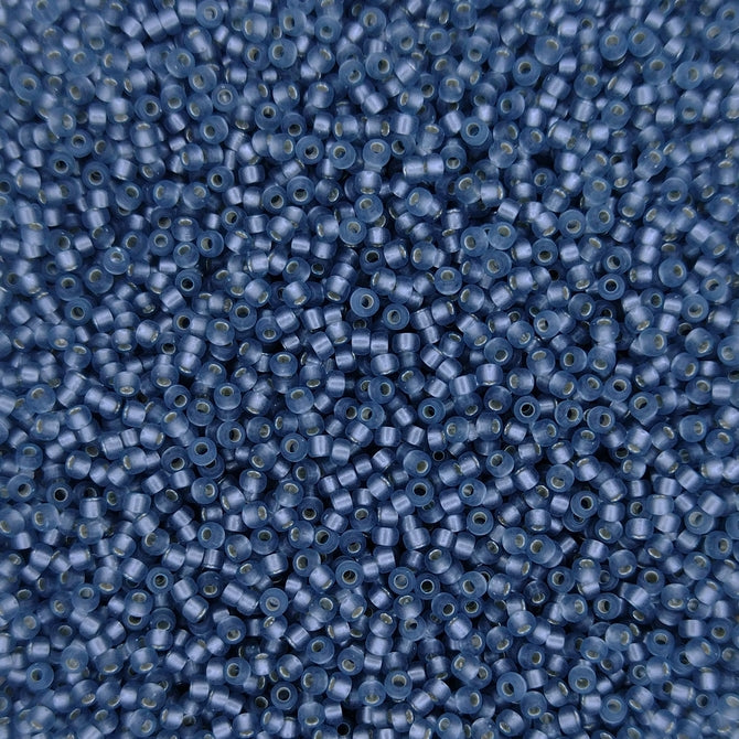 1657 - 5g Size 15/0 Miyuki seed beads in SF Silver lined Grey