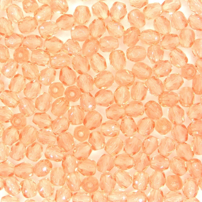 50 x 4mm faceted beads in Peach