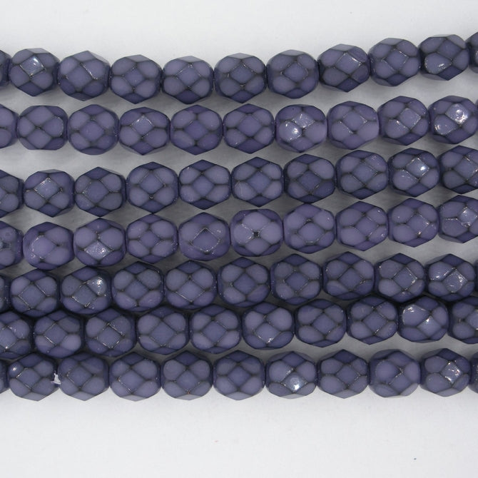 25 x 6mm snake skin beads in Dark Orchid