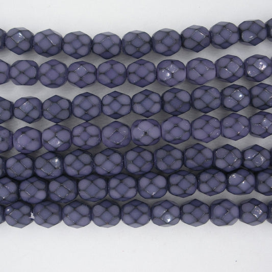 25 x 6mm snake skin beads in Dark Orchid