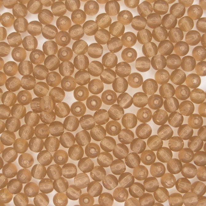 50 x 4mm round beads in Light Colorado Topaz