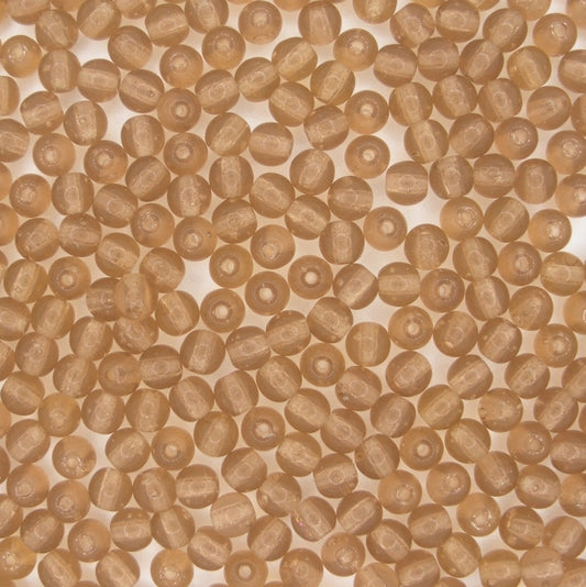 50 x 4mm round beads in Light Colorado Topaz