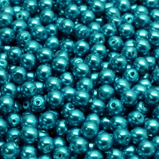 50 x 4mm pearls in Dark Turquoise