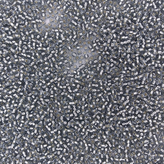 0021L - 10g Size 11/0 Miyuki seed beads in Silver lined Light Grey