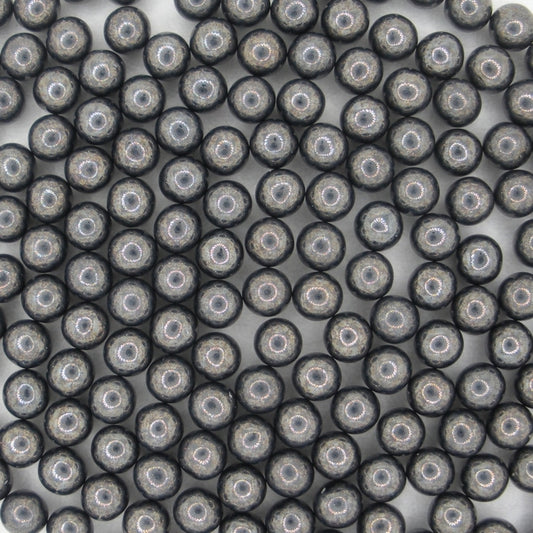 50 x 4mm round beads in Gunmetal with no holes