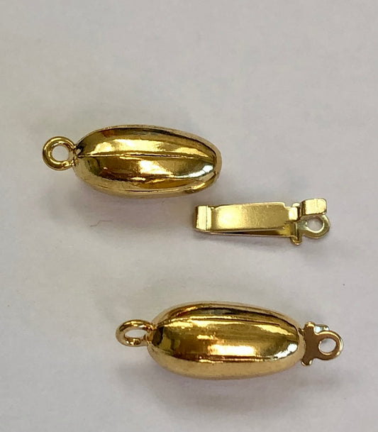 Claspgarten Gold oval clasp with 1 row 13555 - 14x6mm