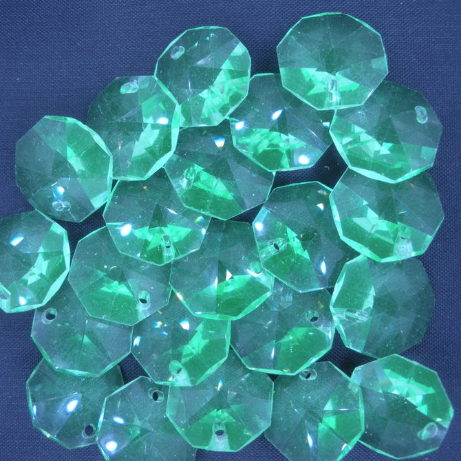 14mm octagonal rivoli in Fluorescent Green