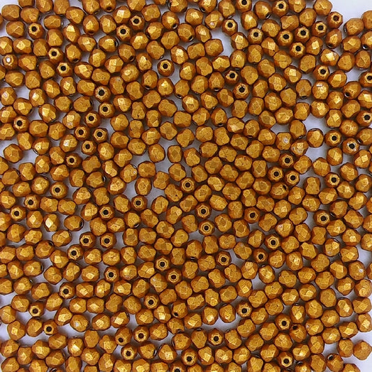 50 x 3mm faceted beads in Saturated Metallic Flame