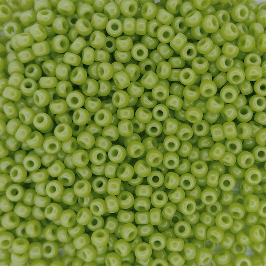 0416 - 10g Size 8/0 Miyuki seed beads in Opaque Chartreuse Green