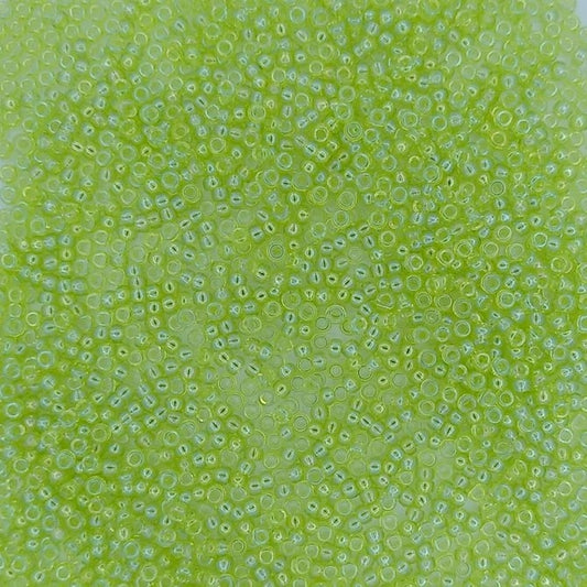 0258 - 10g Size 11/0 Miyuki seed beads in Transparent Chartreuse AB