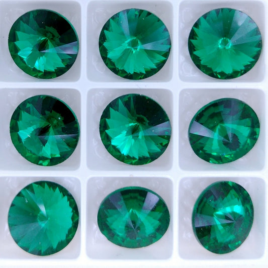 12mm rivoli in Emerald (Aurora)