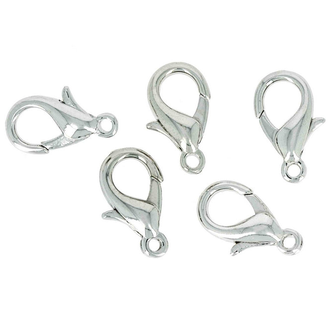 Claspgarten 5 Silver Lobster clasps 10241 - 15x8mm