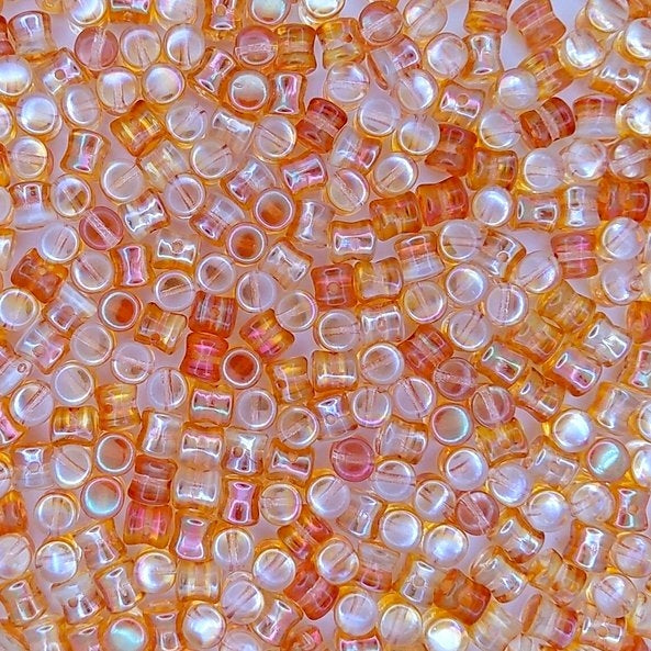 50 x diabolo beads in Crystal Apricot Medium