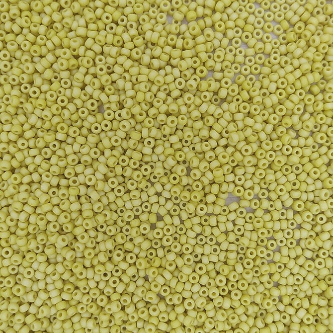 0404FR - 50g Size 11/0 Miyuki seed beads in Matt Opaque Yellow AB * see description