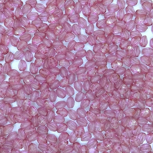 50 x pinch beads in Crystal/Lila Lustre (3x5mm)