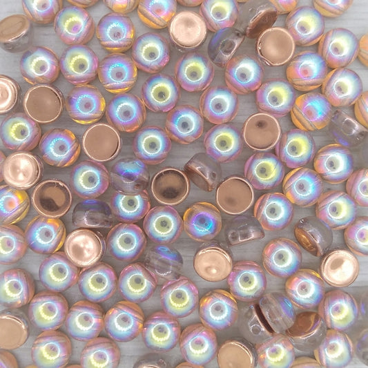 10 x 2 hole cabochon in Copper Rainbow (6mm)