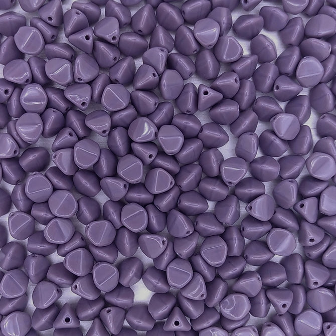 25 x large pinch beads in Opaque Purple (5x7mm)