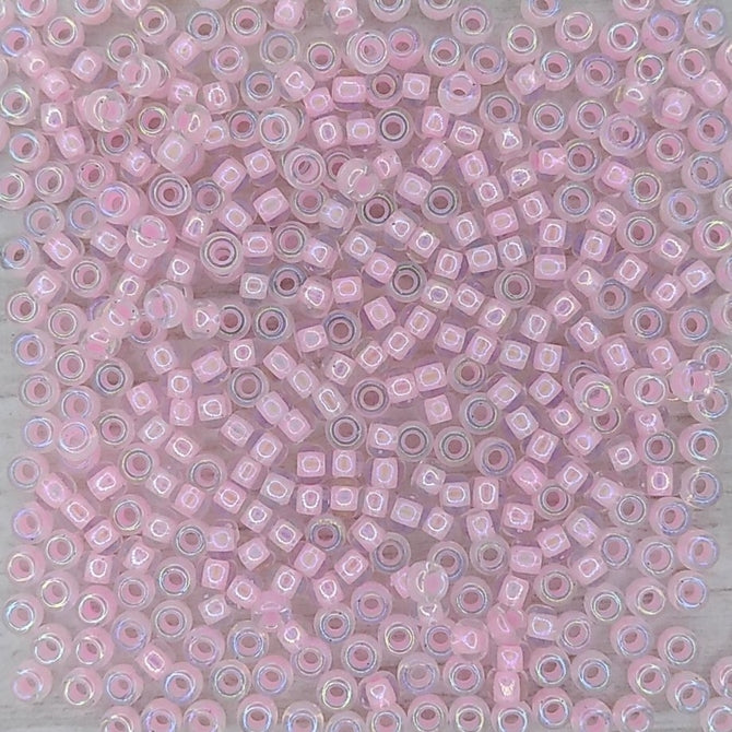 0272 - 10g Size 8/0 Miyuki seed beads in Pink lined Crystal AB