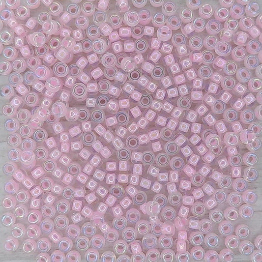 0272 - 10g Size 8/0 Miyuki seed beads in Pink lined Crystal AB